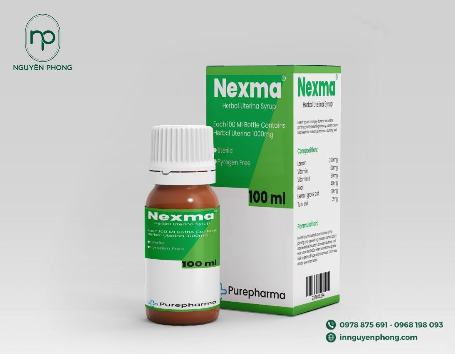 Mẫu hộp đựng siro thiết kế đơn giản